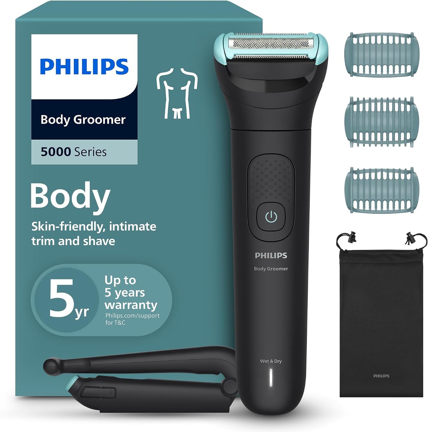 Philips All-in-One Trimmer MG7922/15 | 13-in-1 Face, Hair & Body Grooming | Precision Comb for Exact Styling | 120min Cordless, Showerproof