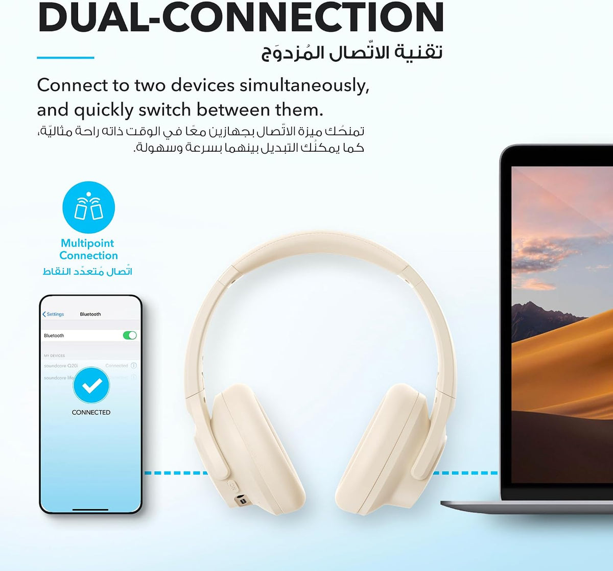 soundcore by Anker Q20i Hybrid ANC Foldable Headphones, 40H