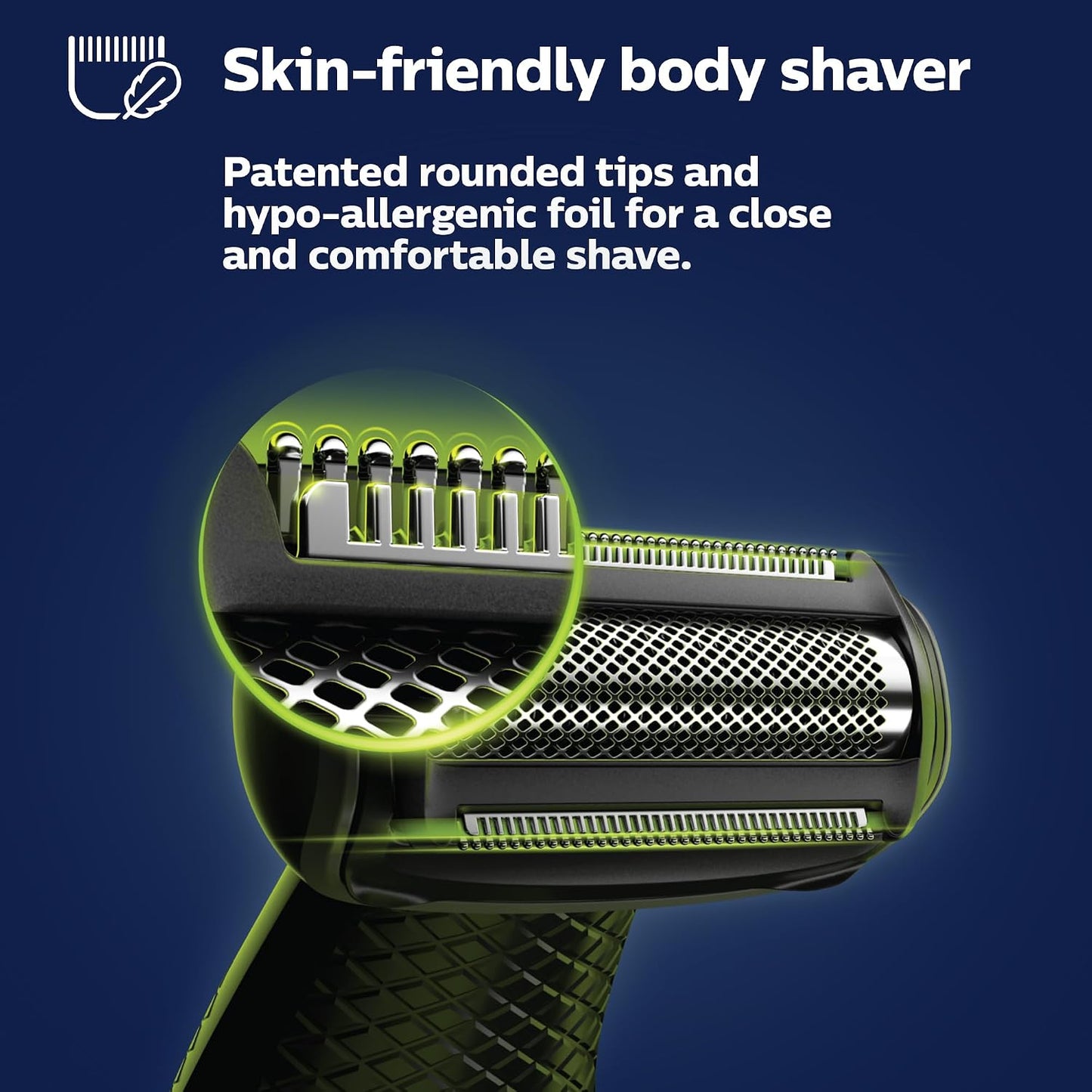 ماكينة تشذيب الجسم والعناية الشخصية فيليبس نوريلكو Bodygroom Series 5000 المقاومة للماء للجسم والعناية الشخصية للرجال مع ملحق الظهر، BG5025/40