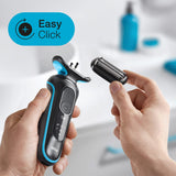 Braun Series 5 50-M1000s Wet & Dry Shaver, 3 Flexible Blades, Up to 50 min Shaving 1h Charge, 5 min Quick Charge, Mint