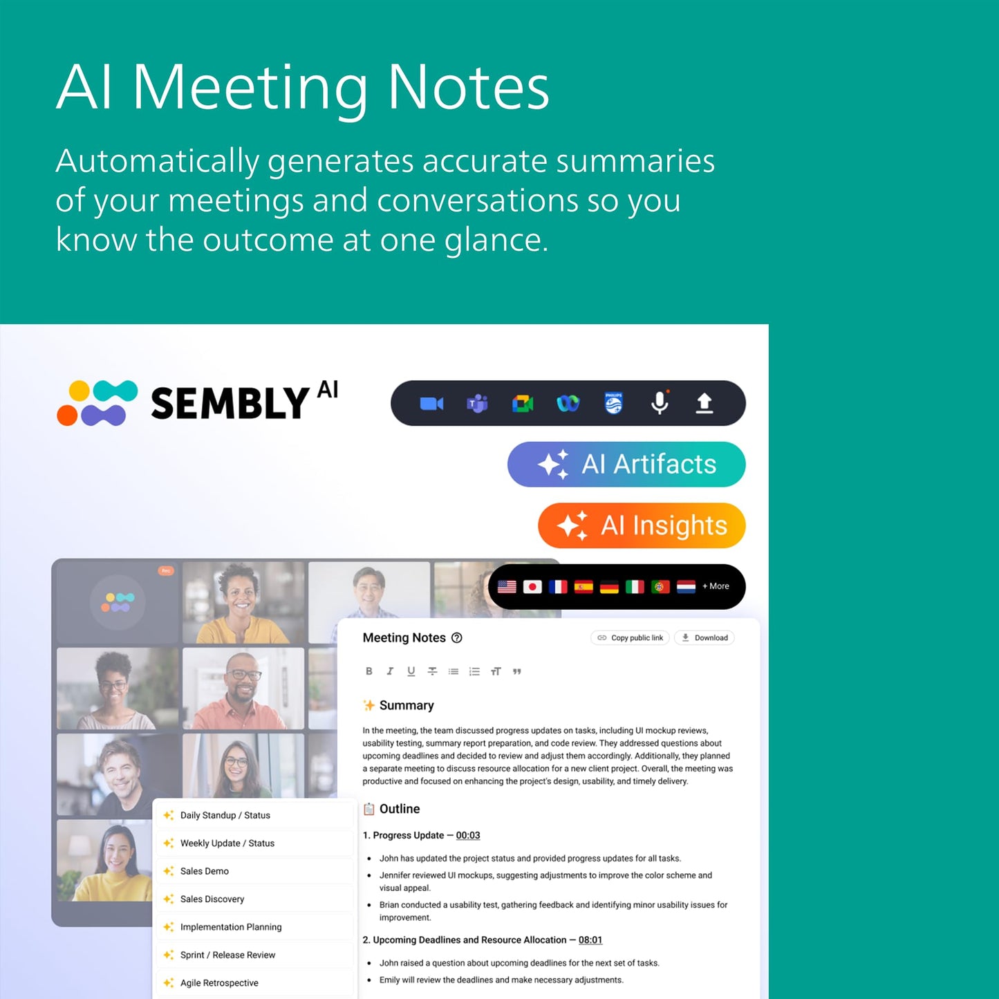 Philips DVT4115 VoiceTracer, Audio Recorder, MP3 and PCM, 3 HiFi microphones, exceptional distant recording. Sembly AI trial license: transcription, AI created summaries, AI powered meeting insights