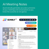 Philips DVT4115 VoiceTracer, Audio Recorder, MP3 and PCM, 3 HiFi microphones, exceptional distant recording. Sembly AI trial license: transcription, AI created summaries, AI powered meeting insights
