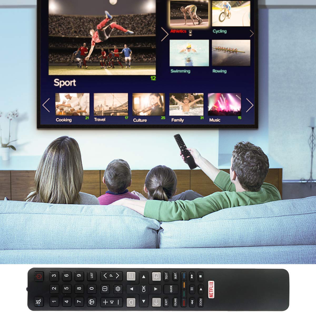 NC جهاز تحكم عن بعد للتلفاز جهاز تحكم عن بعد احترافي مناسب لـ ARC802N YUI1 TCL TV 49C2US 55C2US 65C2US 75C2US 43P20US Use