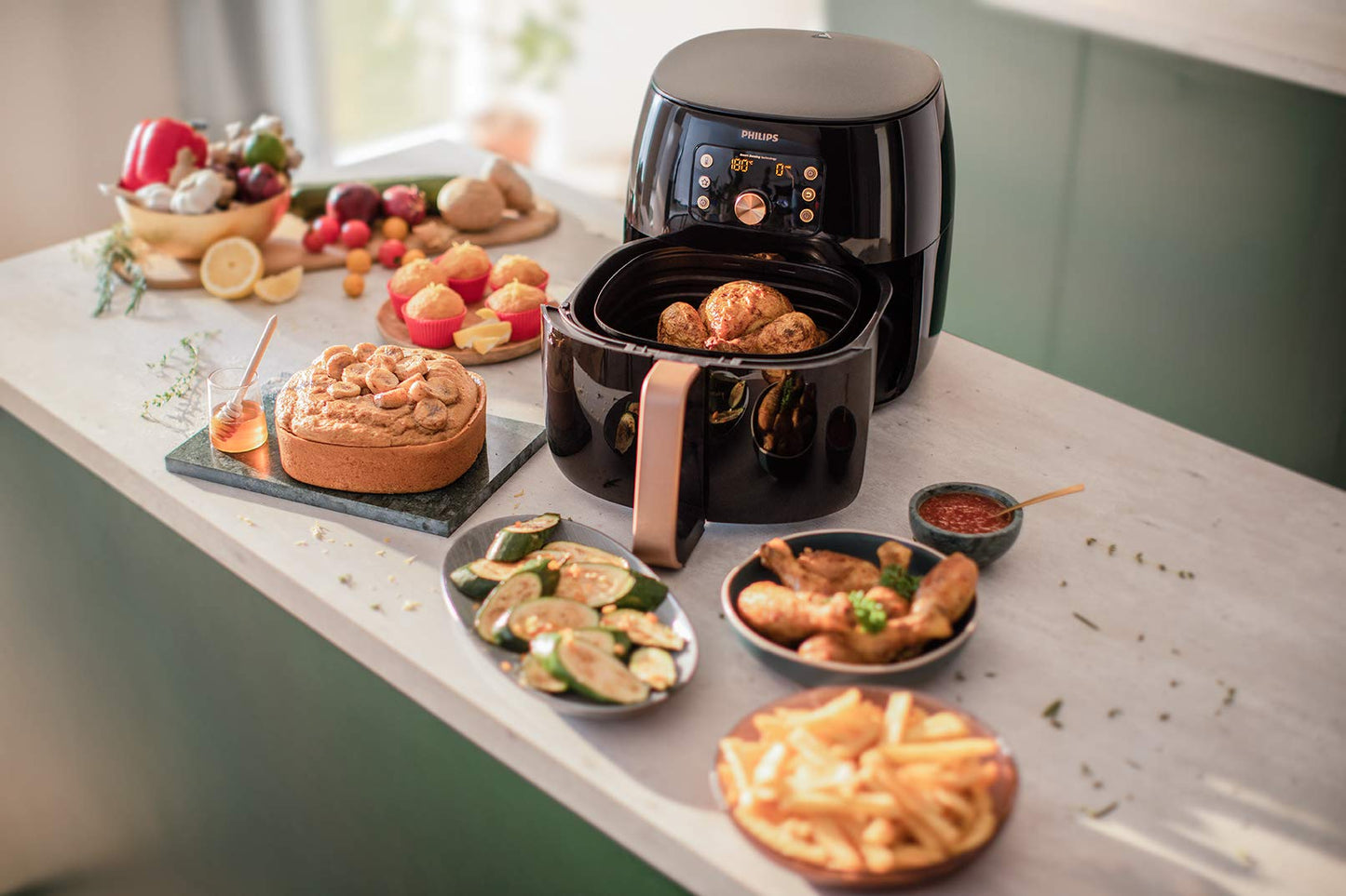 Philips XXL Airfryer - 2225W, 7.3L, 1.4KGs, Smart Sensing Technology, Rapid Air Technology,