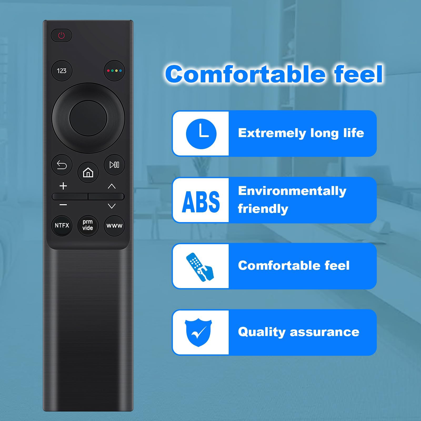 VINABTY BN59-01358D Replaced Remote Control fit for Samsung AU7000 UHD 4K Smart TV (2021) with Netflix Prime-Video Keys