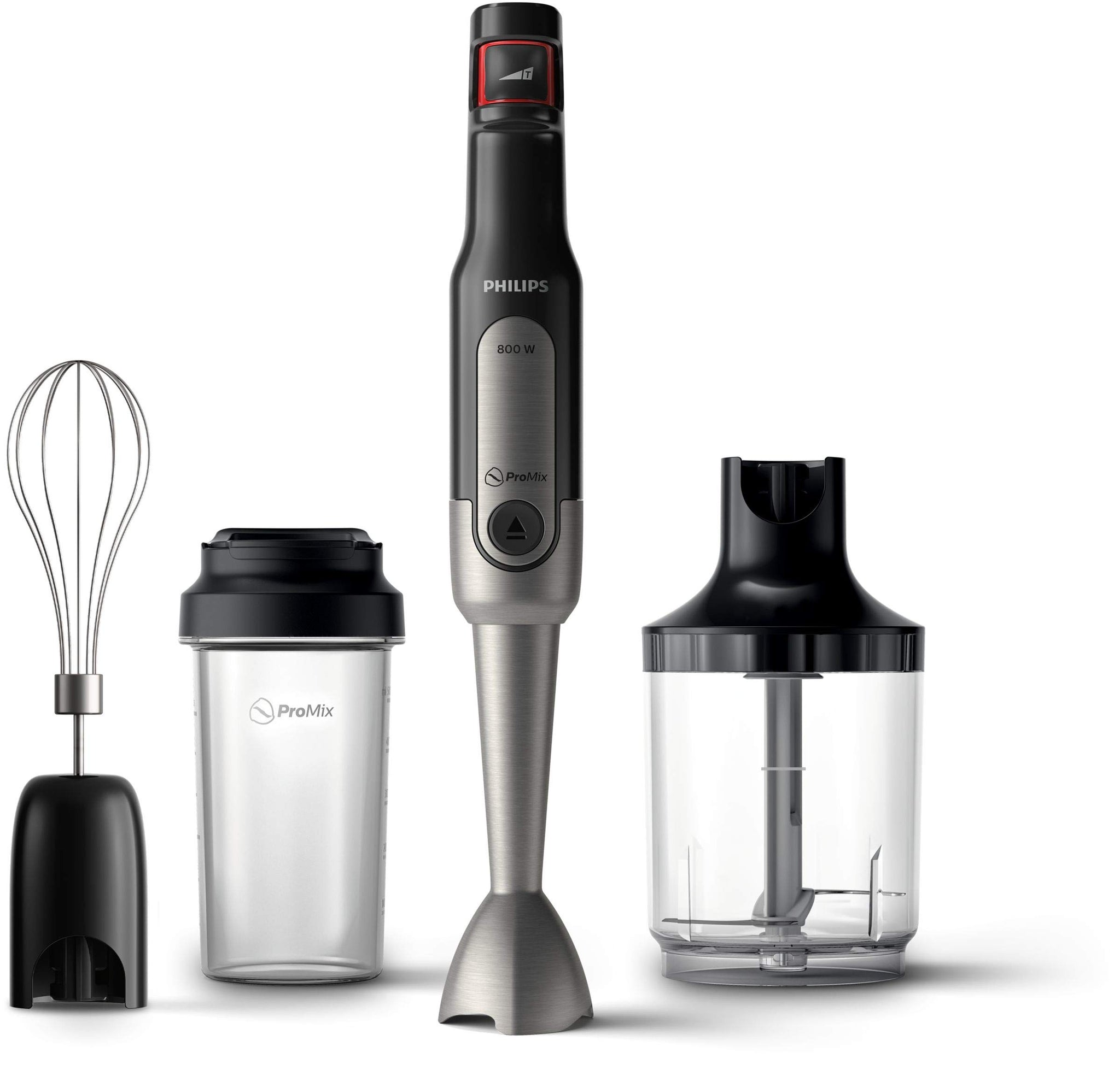 Philips Viva Collection ProMix Handblender - 800W, Anti-Splash, XL Chopper, Whisk, On-the-go tumbler - HR2652/91