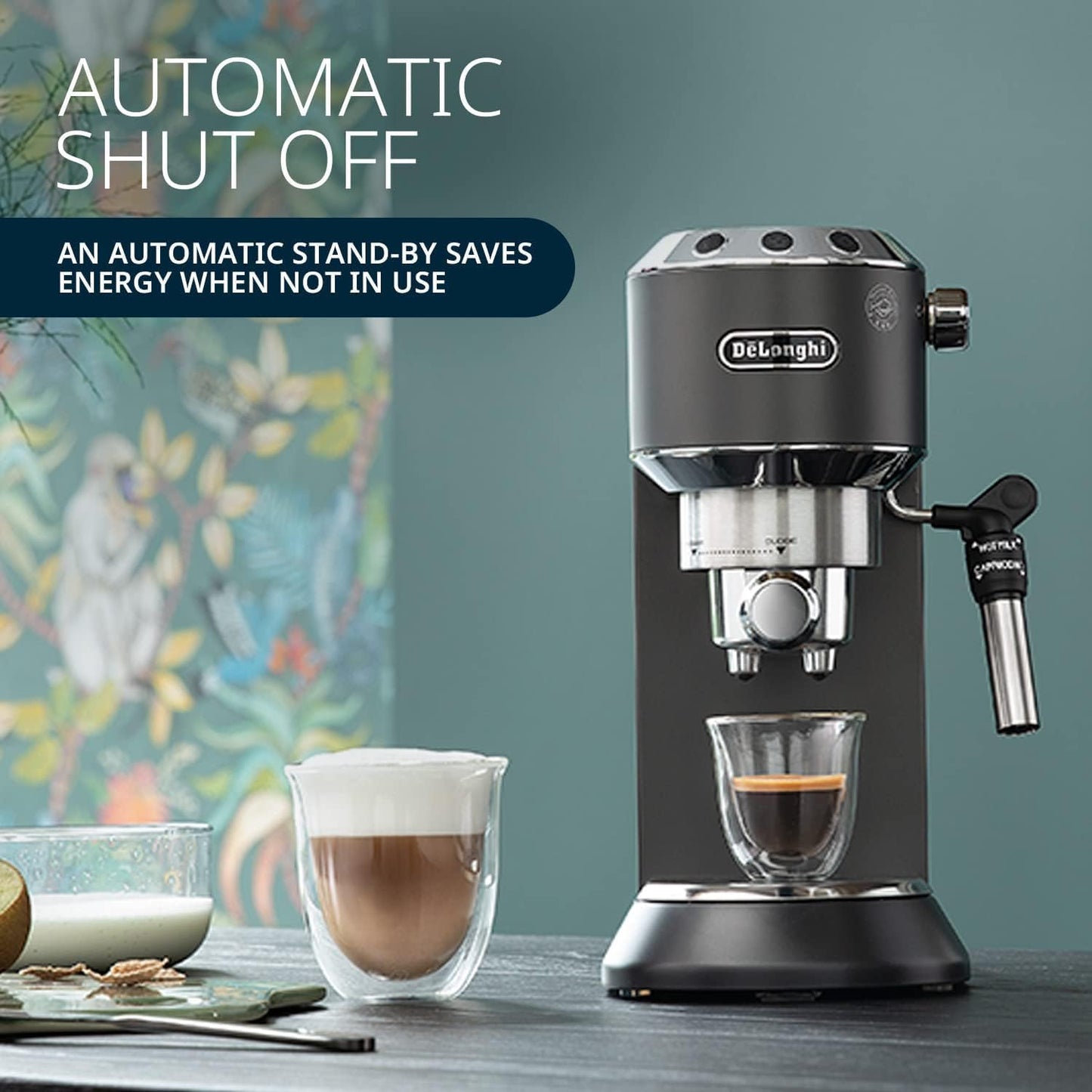 De'Longhi Dedica Pump Espresso Manual Coffee Machine with FREE Electric Coffee Grinder | Cappuccino, Latte, Milk Frother | Stainless Steel Grinding Blade With 12 Settings | EC685.BK+KG79 (Black)
