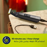 فيليبس OneBlade Pro ماكينة للوجه والجسم QP6542/10، للتشذيب والحلاقة مع مشط دقيق بـ 12 طولاً، مقاومة للماء، استخدام لاسلكي لمدة 90 دقيقة