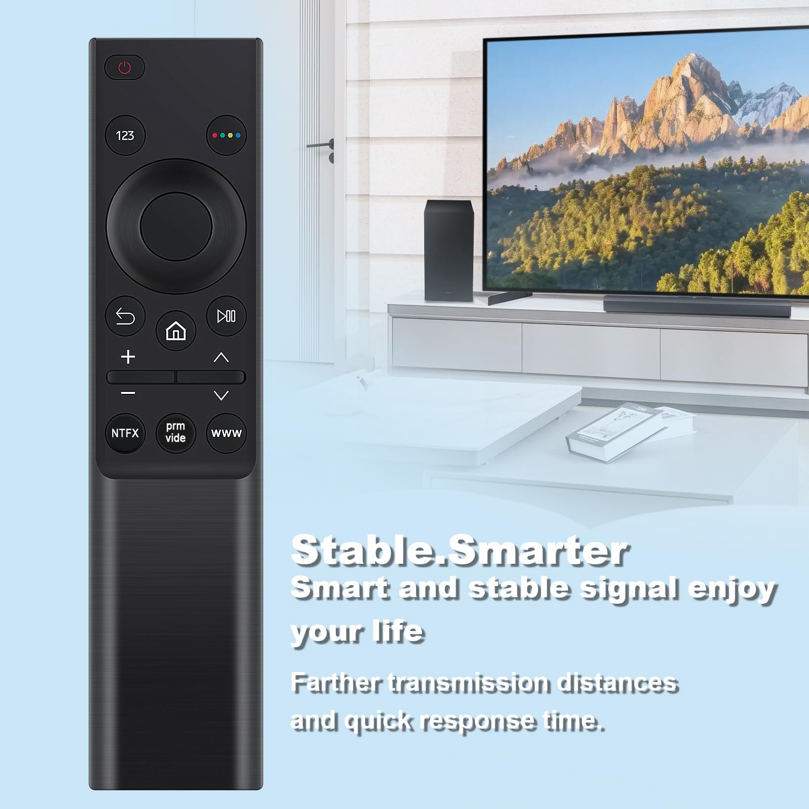 VINABTY BN59-01358D Replaced Remote Control fit for Samsung AU7000 UHD 4K Smart TV (2021) with Netflix Prime-Video Keys