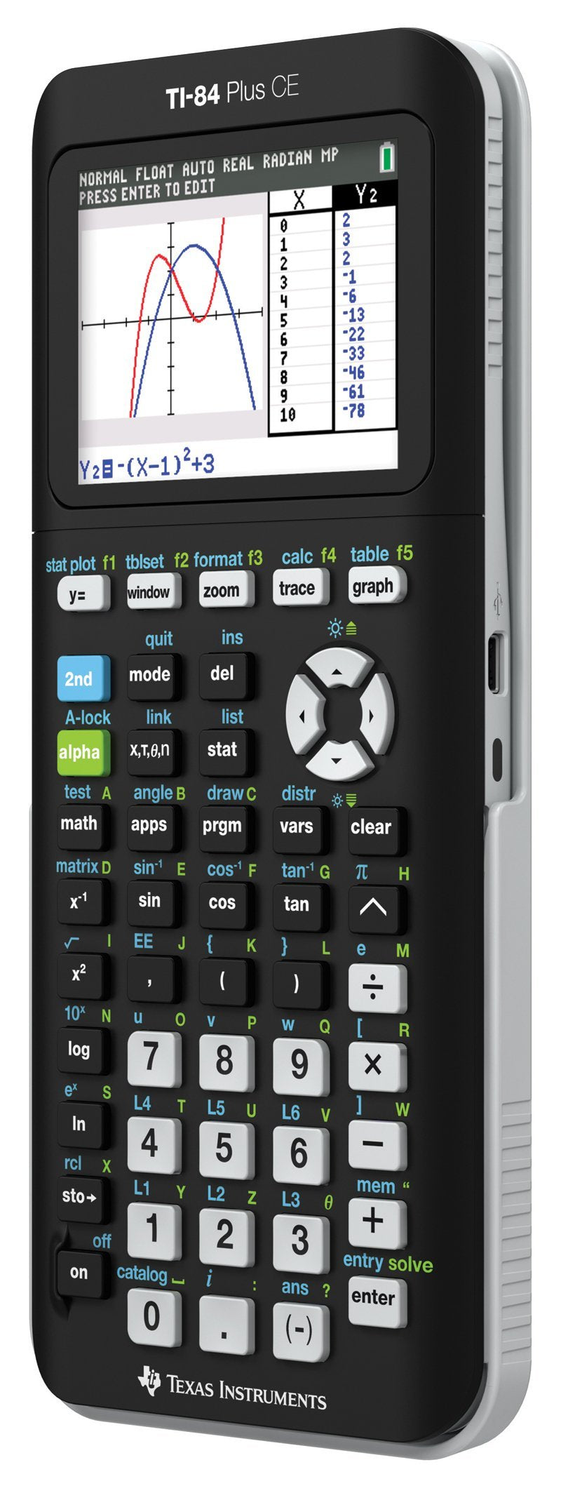 TEXAS INSTRUMENTS TI-84 Plus CE Graphing Calculator, Black (Frustration-Free Packaging), Pack of 1