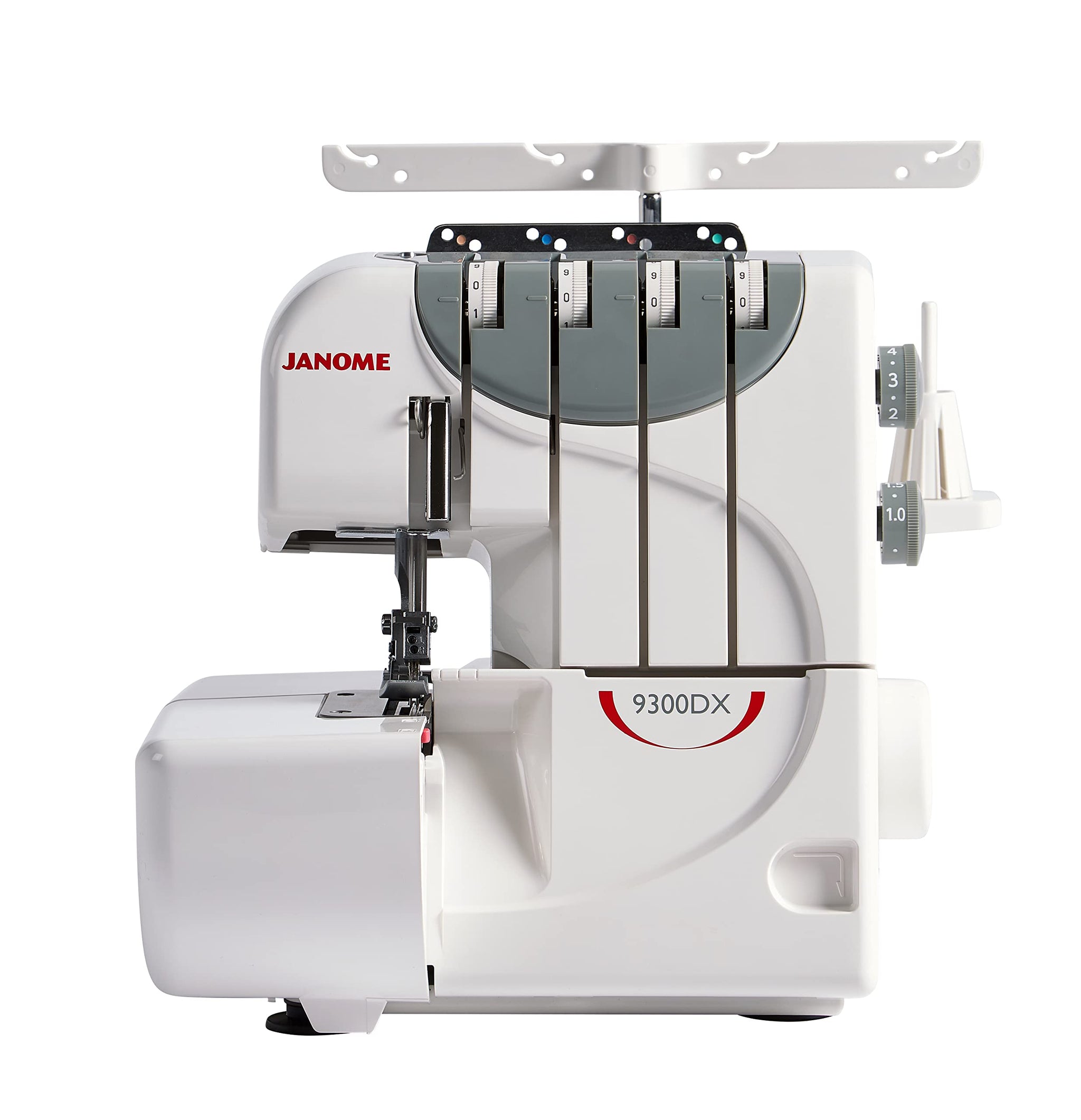 Janome 9300DX 3/4 Thread Overlocker Sewing Machine, Grey, 28cm (H) x 28cm (W) x 26cm (D)