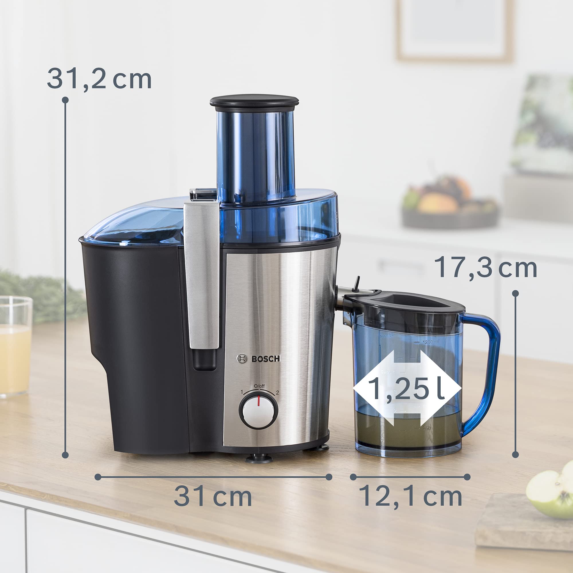 Bosch Stainless Steel Centrifugal Juice Extractor,Silver - MES3500