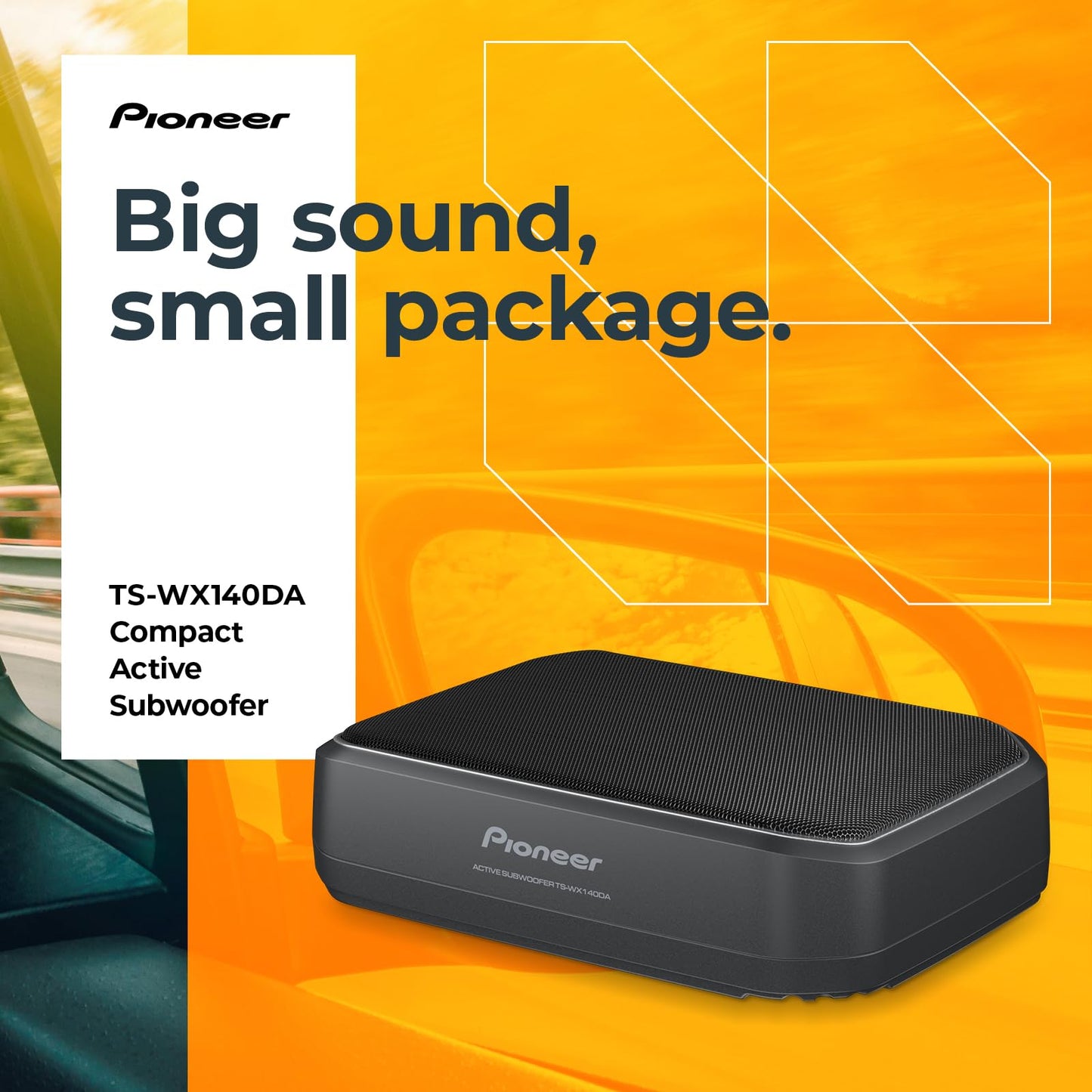 Pioneer TS-WX140DA Aktiv-Minisubwoofer 6x9, integrierter leistungsstarker Class D-Verstärker mit 170 W Maximalleistung, Eingangsnennleistung 50 W, schwarz