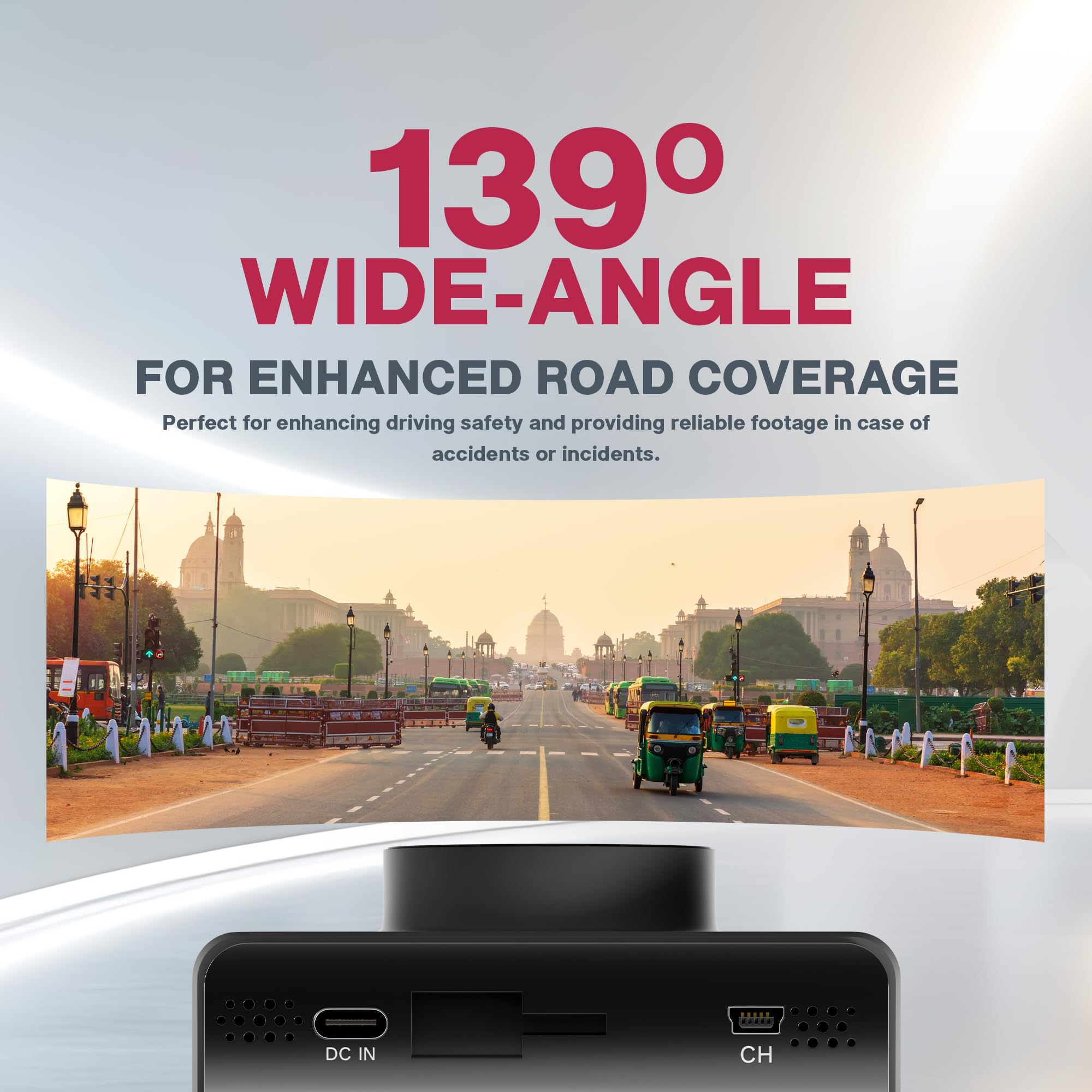 Pioneer Car Dash Camera VREC-H320SC | App Support | ADAS Warnings | 2MP 1080P | Wide Dynamic Range | 139 Field of View| GPS Logger | G-sensor| Emergency Recording |microSD Card support Upto 512GB
