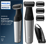 ماكينة تشذيب الجسم والعناية الشخصية فيليبس نوريلكو Bodygroom Series 5000 المقاومة للماء للجسم والعناية الشخصية للرجال مع ملحق الظهر، BG5025/40