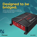 Pioneer GM-A3702 2-Channel Bridgeable Amplifier,Black/red