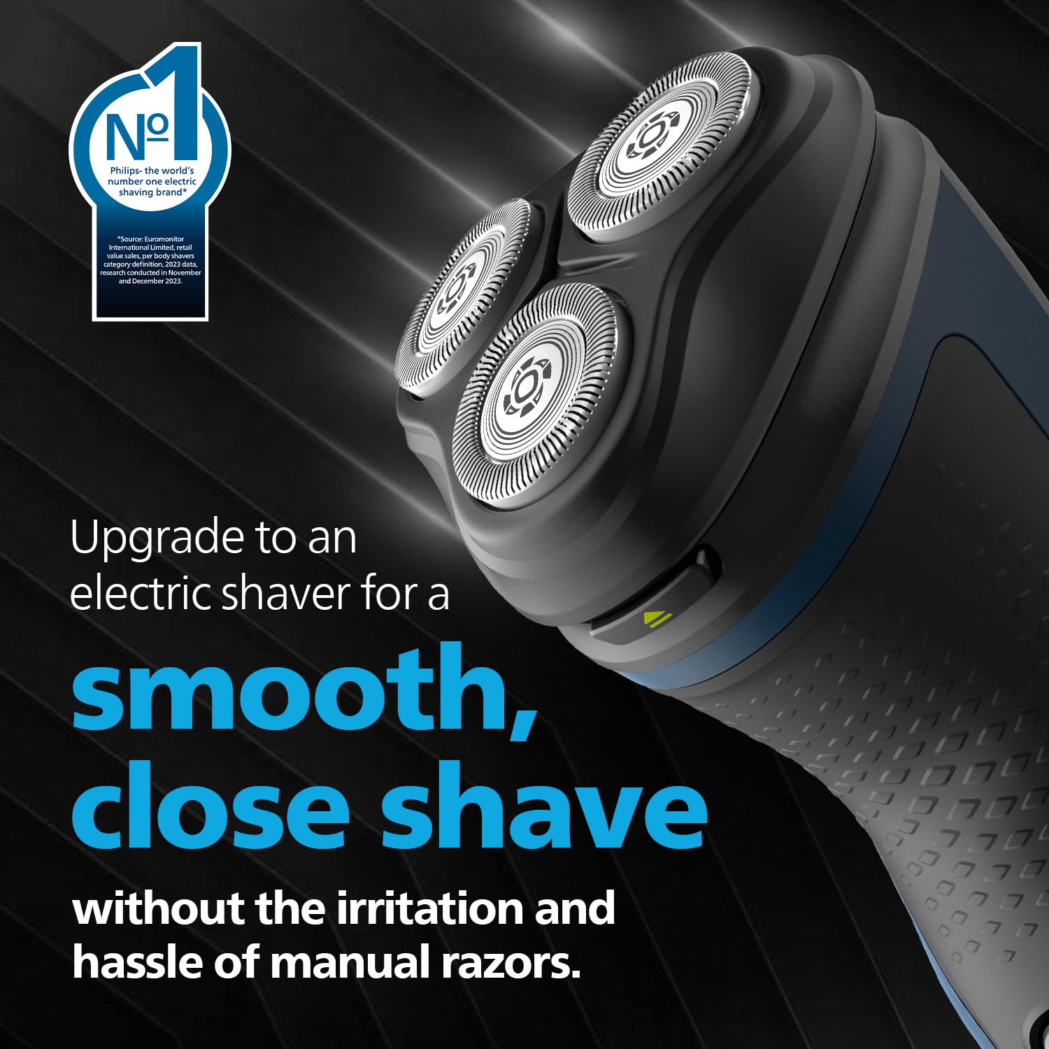 Philips Men's Electric Shaver, Wet and Dry Shaving, 3D Floating Heads, 27 Self-Sharpening Blades, Cordless, Waterproof S1151/03 (New Model)