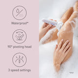 Panasonic ES-EY80 Wet and Dry Epilator for women, Double Disc with 60 Tweezers, Flexible 90° Pivoting Head, 3 Speed Setting & LED Light, Up to 30 Minutes Operation Time, 5 attachments