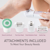 Panasonic ES-EY80 Wet and Dry Epilator for women, Double Disc with 60 Tweezers, Flexible 90° Pivoting Head, 3 Speed Setting & LED Light, Up to 30 Minutes Operation Time, 5 attachments