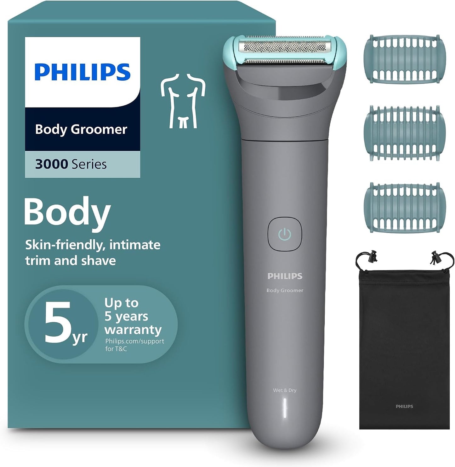 Philips All-in-One Trimmer MG7922/15 | 13-in-1 Face, Hair & Body Grooming | Precision Comb for Exact Styling | 120min Cordless, Showerproof