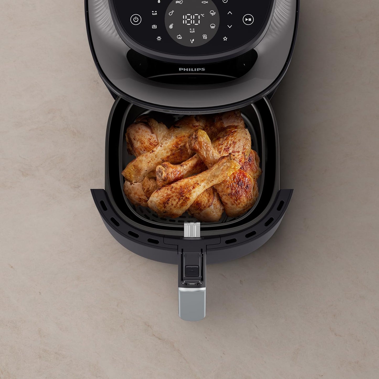 Philips Airfryer L - 4.2L, 1400W, See-through Cooking Window, 16 Cooking Functions, Touchscreen, RapidAir Plus Technology, Black - NA322/09