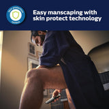 ماكينة تشذيب الجسم والعناية الشخصية فيليبس نوريلكو Bodygroom Series 5000 المقاومة للماء للجسم والعناية الشخصية للرجال مع ملحق الظهر، BG5025/40