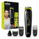 Braun 7-in-1 All-in-one Trimmer, Beard Trimmer for Men, Hair Clipper and Face Trimmer with Lifetime Sharp Blades and 5 Attachments