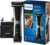 ماكينة تشذيب شعر الجسم BG7025/13 من Philips | أداة تشذيب الجسم والفخذين المقاومة للماء | أداة لحلاقة شعر الجسم، مشط قابل للتعديل بـ 5 إعدادات للطول | 80 دقيقة من الاستخدام اللاسلكي، حماية للبشرة