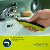 فيليبس OneBlade Pro ماكينة للوجه والجسم QP6542/10، للتشذيب والحلاقة مع مشط دقيق بـ 12 طولاً، مقاومة للماء، استخدام لاسلكي لمدة 90 دقيقة
