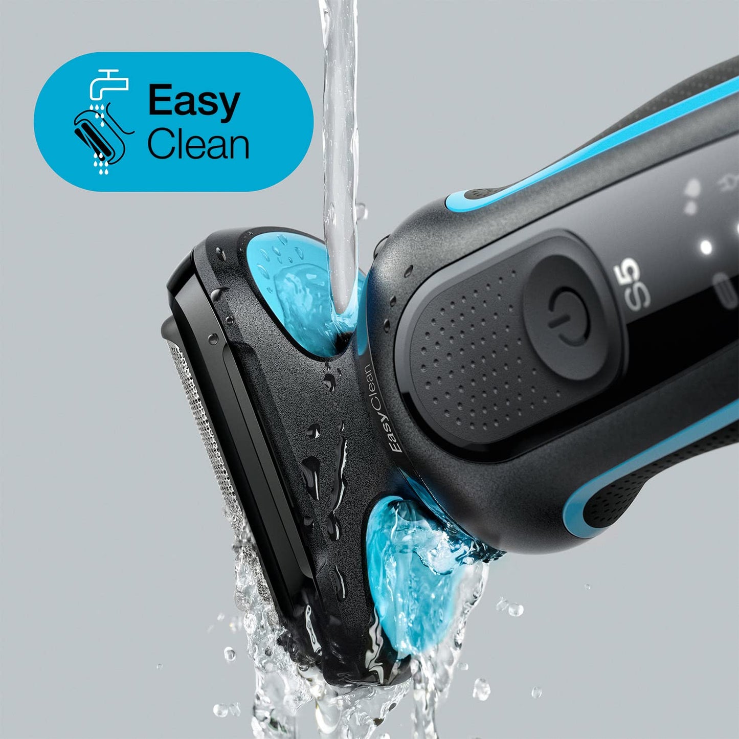 Braun Series 5 50-M1000s Wet & Dry Shaver, 3 Flexible Blades, Up to 50 min Shaving 1h Charge, 5 min Quick Charge, Mint