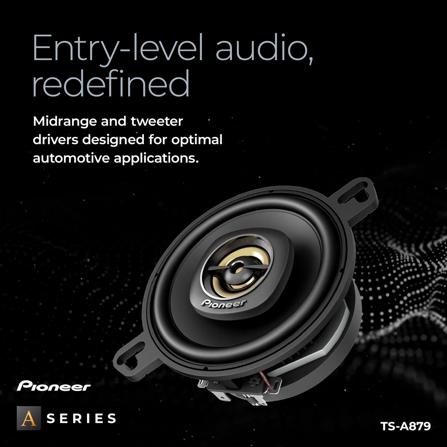 Pioneer TS-A879 A Series 3-1/2” 2-Way, 450 W Max Power, 25mm Tweeter – Coaxial Speaker (Pair) Black