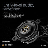 Pioneer TS-A879 A Series 3-1/2” 2-Way, 450 W Max Power, 25mm Tweeter – Coaxial Speaker (Pair) Black
