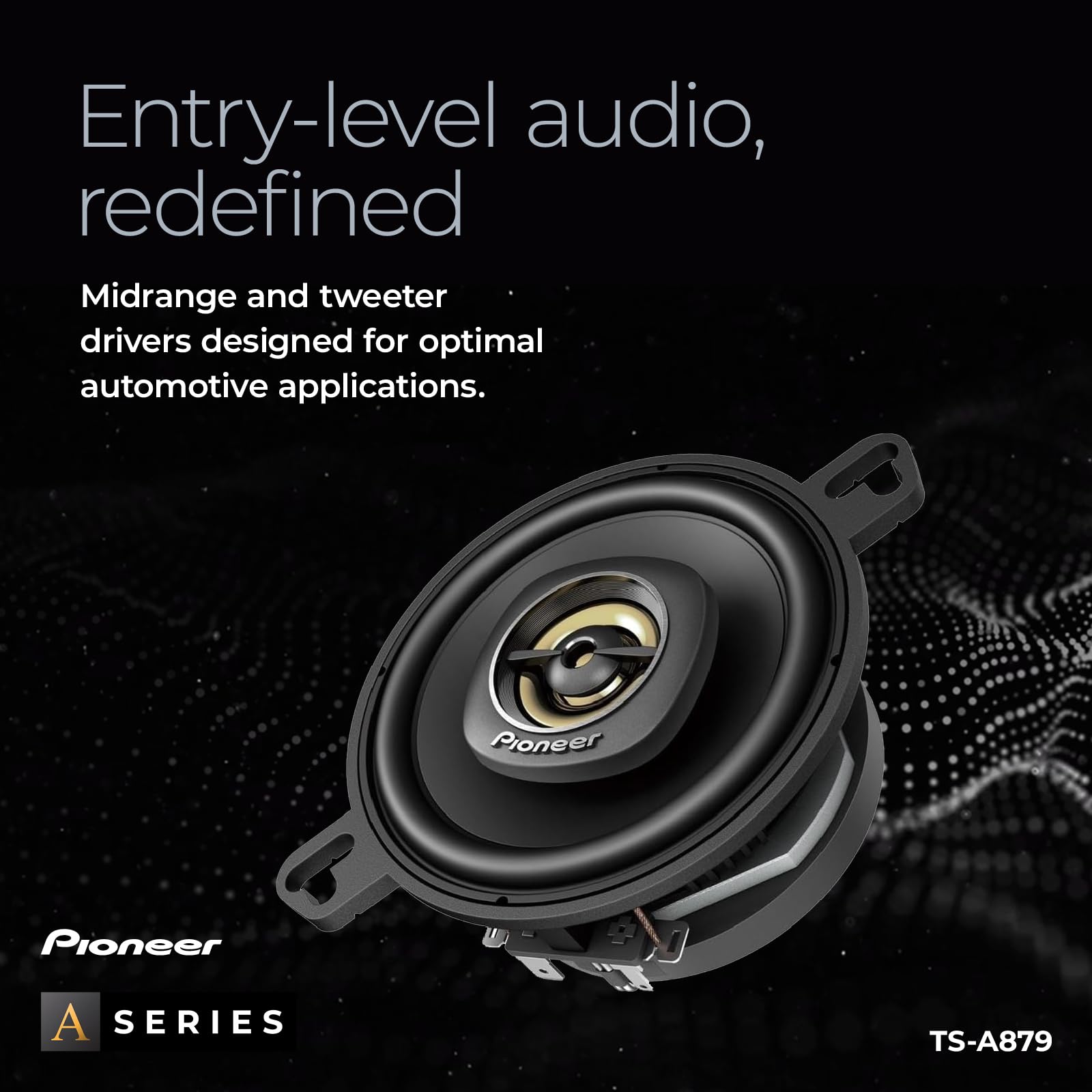 Pioneer TS-A879 A Series 3-1/2” 2-Way, 450 W Max Power, 25mm Tweeter – Coaxial Speaker (Pair) Black