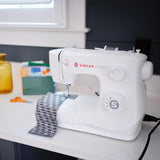 Singer M2405 Portable Sewing Machine, 8 Built-in Stitches, 4 Step Buttonhole, Foot Controller, Stitch Selection Dial, LED Light, Adjustable Stitch Length, Free Arm, Accessories Kit