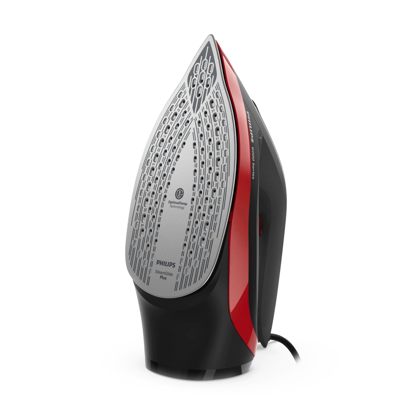 Philips Steam Iron 6000 Series - 2800W, 50g/min Continuous Steam, 220g Steam Boost, SteamGlide Plus Soleplate, 300ml Water Capacity, Black/Red - DST6130/46