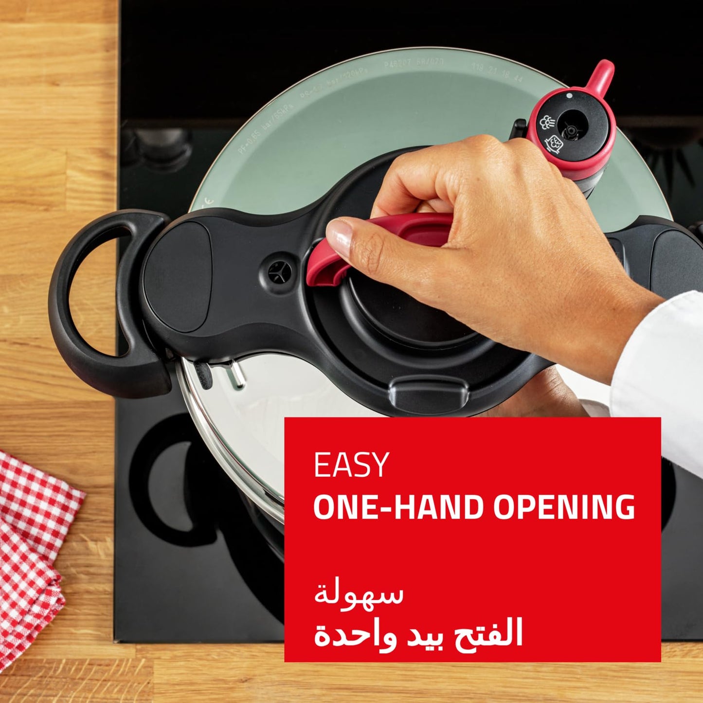 TEFAL Pressure Cooker| Clipso Minut Easy 6L|Express Cooking|Vitamins Preserved|One-Handed Opening/Closing|Made in France|Safe|Full Compatibility With All Stovetops|2 Years Warranty|P4620768