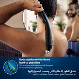 ماكينة تشذيب شعر الجسم BG7025/13 من Philips | أداة تشذيب الجسم والفخذين المقاومة للماء | أداة لحلاقة شعر الجسم، مشط قابل للتعديل بـ 5 إعدادات للطول | 80 دقيقة من الاستخدام اللاسلكي، حماية للبشرة