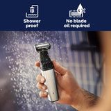 ماكينة تشذيب الجسم والعناية الشخصية فيليبس نوريلكو Bodygroom Series 5000 المقاومة للماء للجسم والعناية الشخصية للرجال مع ملحق الظهر، BG5025/40