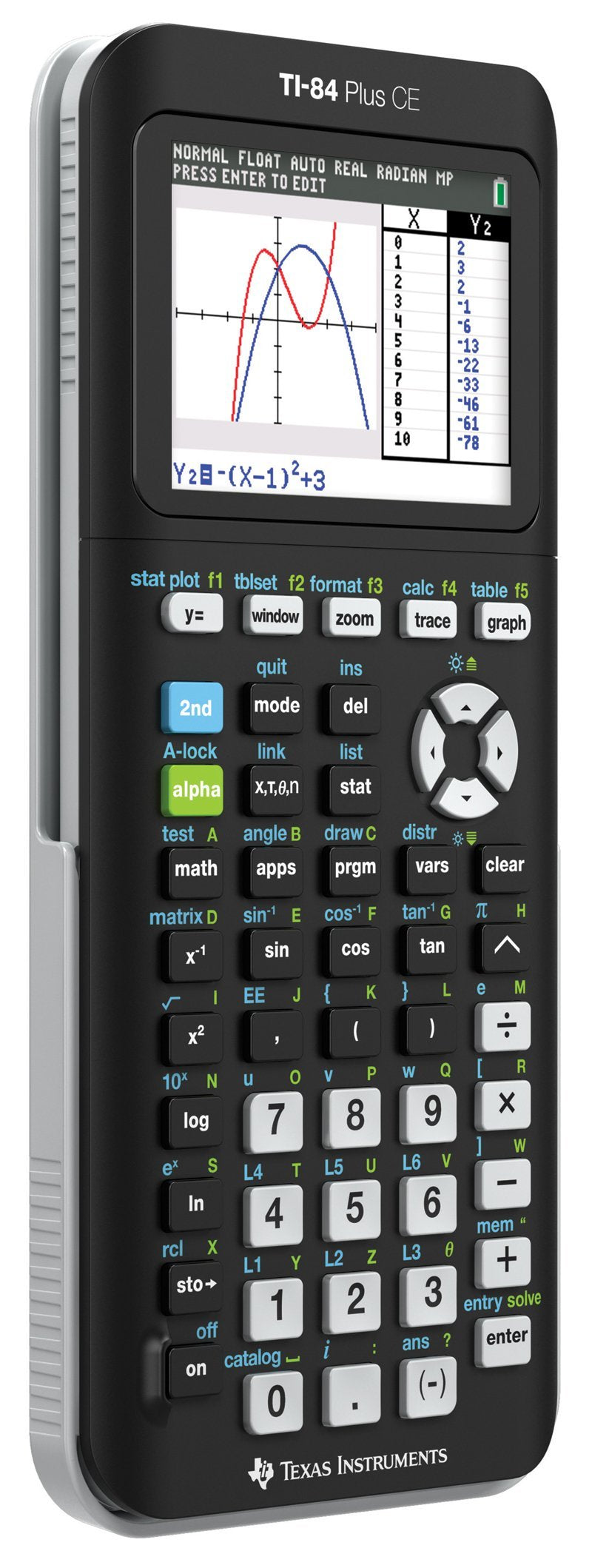 TEXAS INSTRUMENTS TI-84 Plus CE Graphing Calculator, Black (Frustration-Free Packaging), Pack of 1