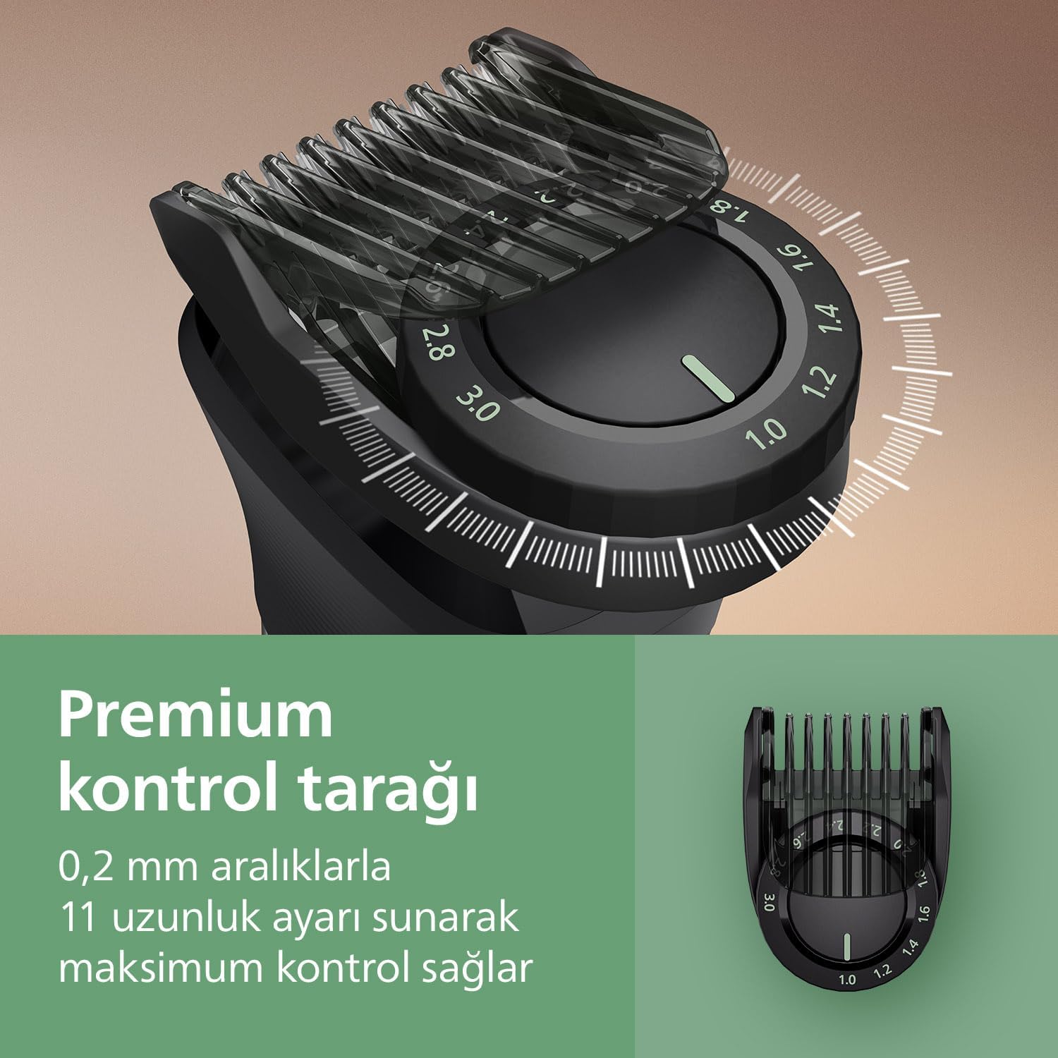 ماكينة التشذيب متعددة الاستخدامات MG7922/15 من Philips | مجموعة عناية 13 في 1 لتشذيب الوجه والشعر والجسم | مشط دقيق لتسريح مثالي | 120 دقيقة من الاستخدام اللاسلكي، مقاومة للماء