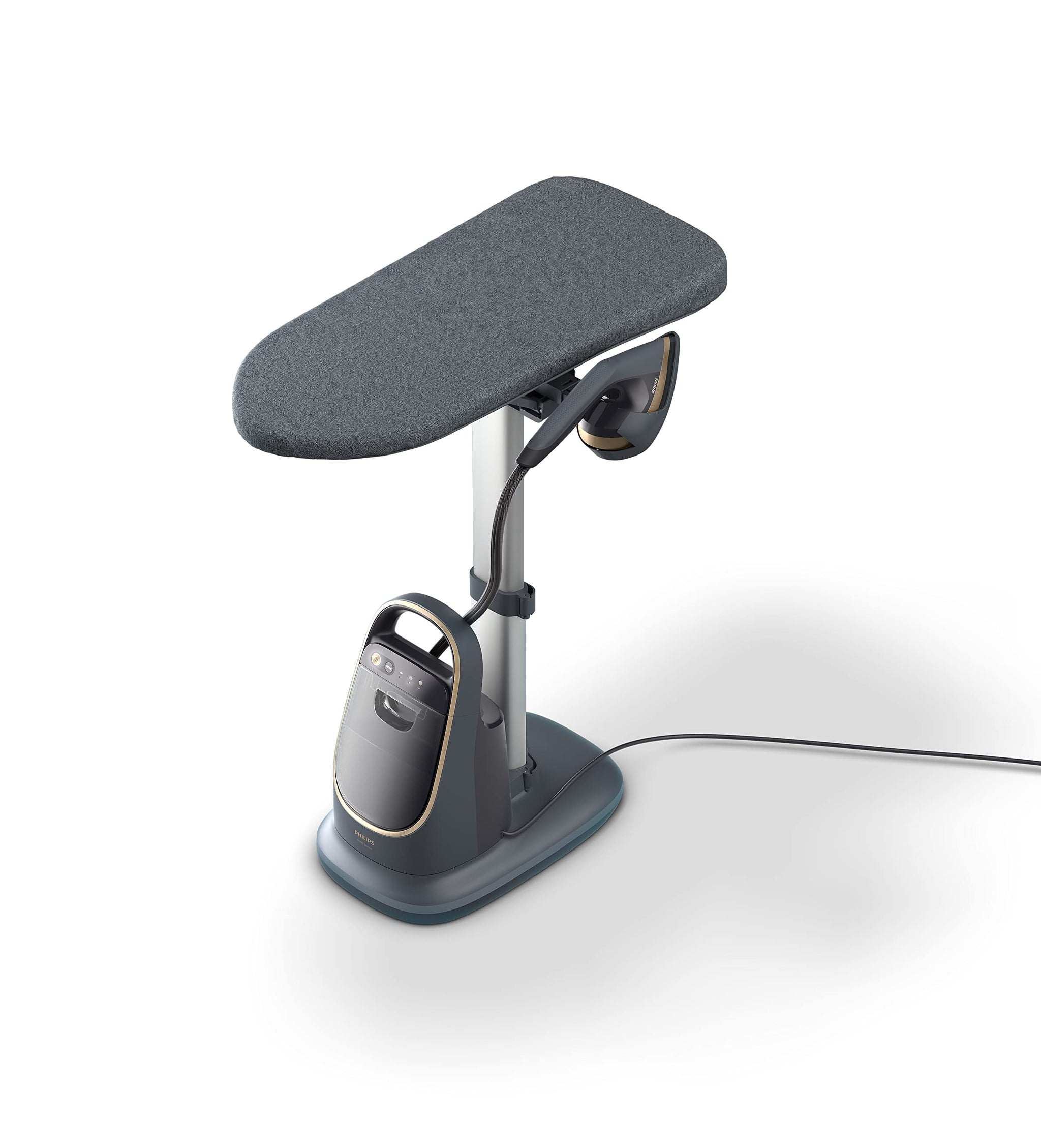 Philips All-in-One Ironing Solution 8500 Series – 2200W Garment Steamer, multi angle board, no burn, 1.2L detachable water tank, 3 steam settings – AIS8540