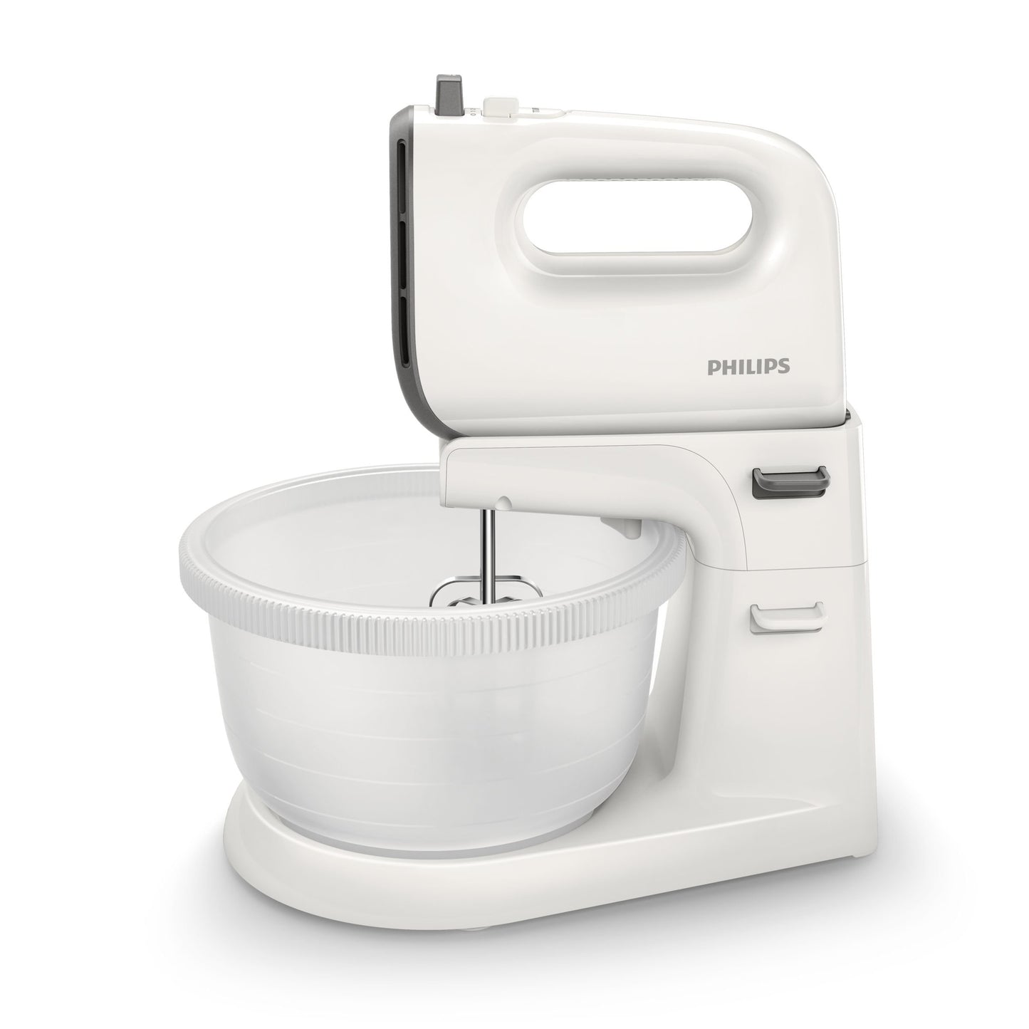 Versuni Philips HR3745/00 Mixer Daily with 5 speeds and Turbo, Stainless Steel Hooks, Container Included, 450 W, White