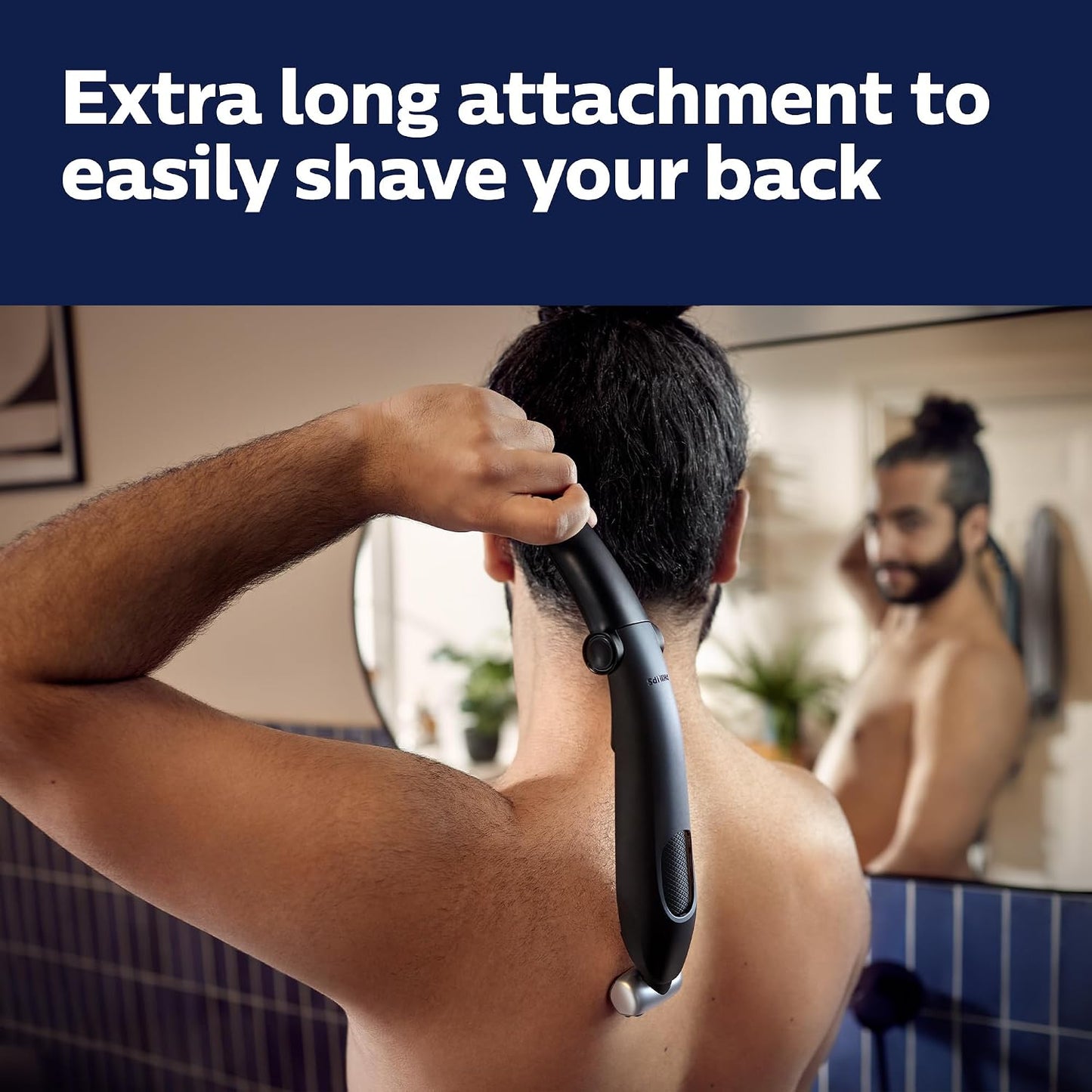 ماكينة تشذيب الجسم والعناية الشخصية فيليبس نوريلكو Bodygroom Series 5000 المقاومة للماء للجسم والعناية الشخصية للرجال مع ملحق الظهر، BG5025/40