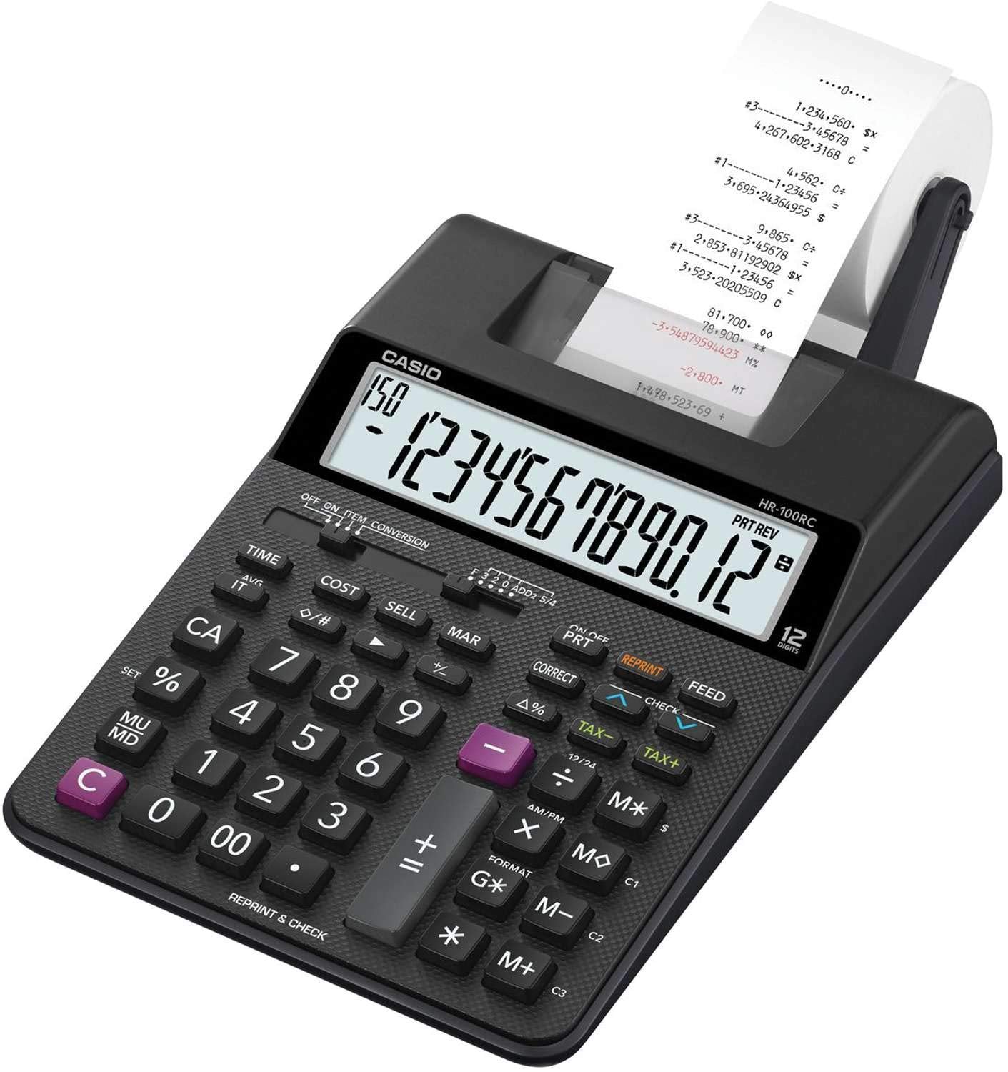 Casio Calculator with Coil 12 Digits Bivolt HR-100RC