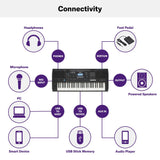 YAMAHA PSR-E473,61 KEYS PORTABLE KEYBOARD WITH POWER ADAPTOR, Black
