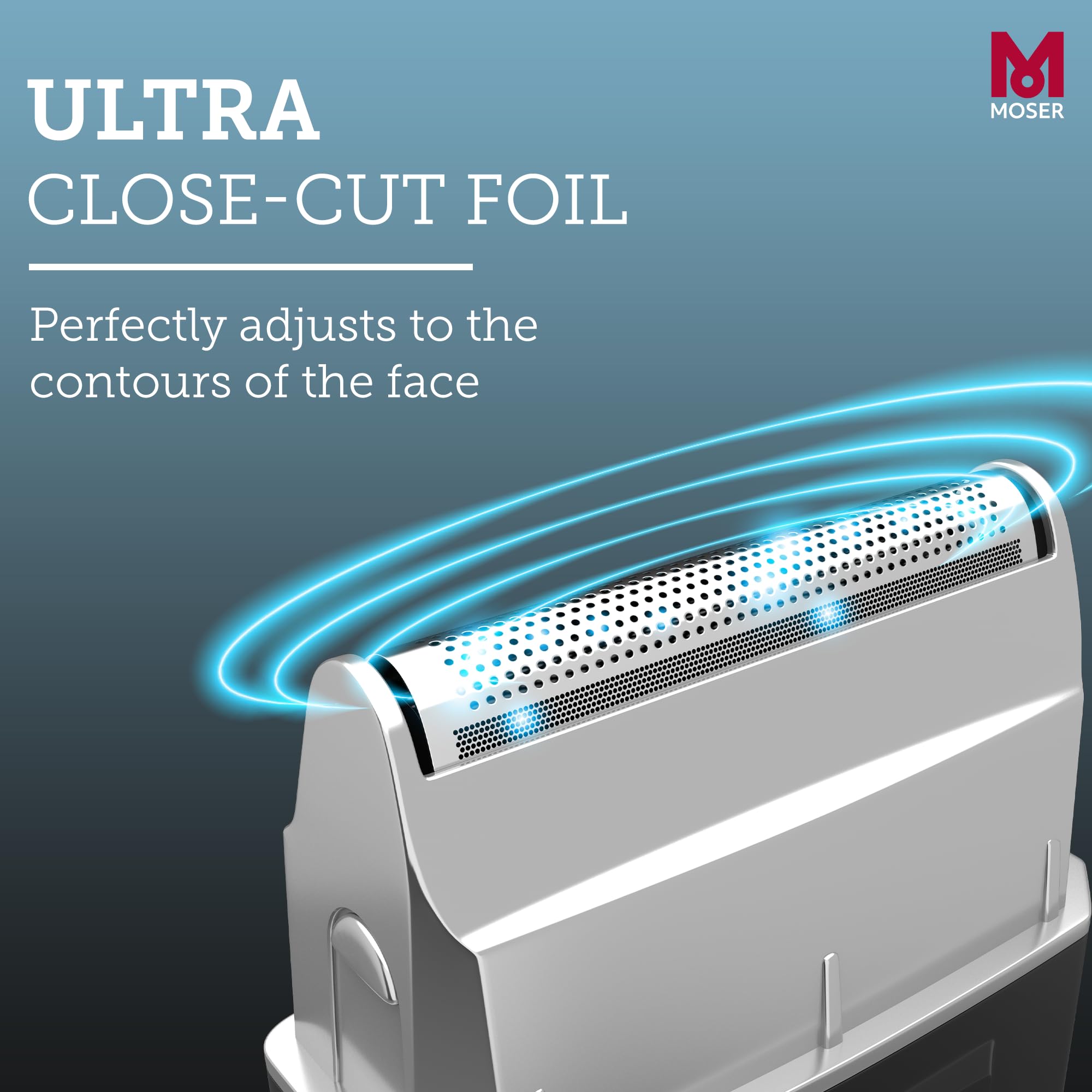 Moser Mobile Shaver, Cordless Precision Shaver with Ultra-Close Cut Foil, Compact Design, Soft-touch Ergonomic Design, Space-Saving Travel Pouch Included (3615-0052)
