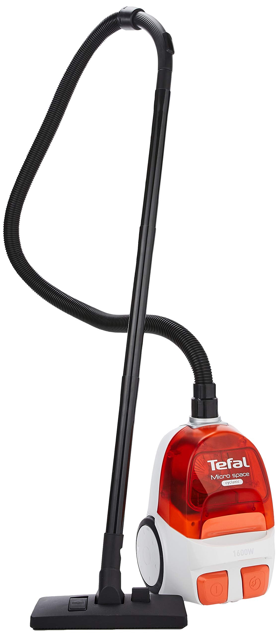 Tefal Micro Space Cyclonic TW3233 - Bagless Vacuum Cleaner, 1600W, 1L Dust Box Capacity, 2 Levels of Filtration, Easy Dust Removal, Ultra-Compact, Papaya
