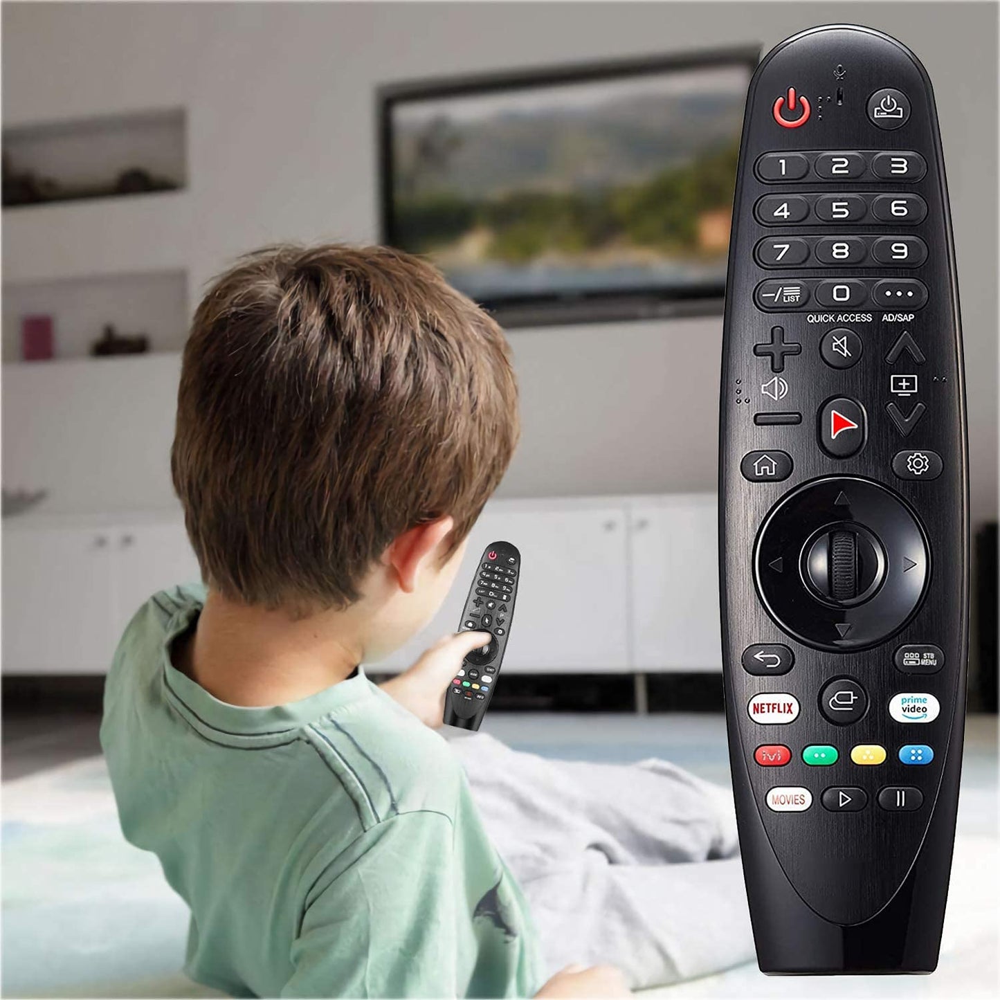 FireRune Replacement Universal Remote Control AN-MR650A for LG TV / 3D Smart TV with Amazon Netflix Button - No Setup Required Universal Remote Control AN-MR650A