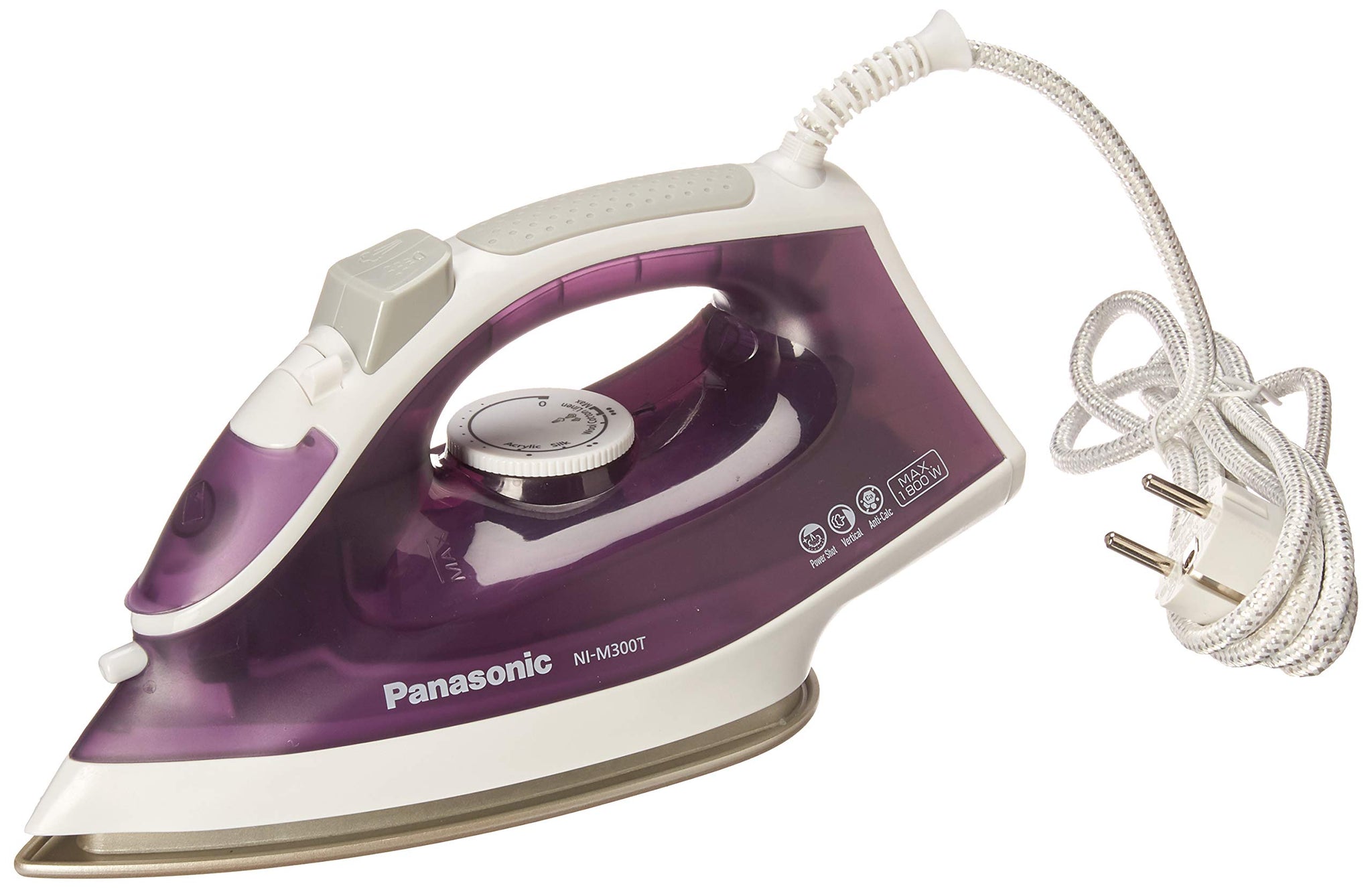 Panasonic NI-M300T 1800 watts Steam Iron, 220V (Non-USA Compliant), Small, Color May Vary