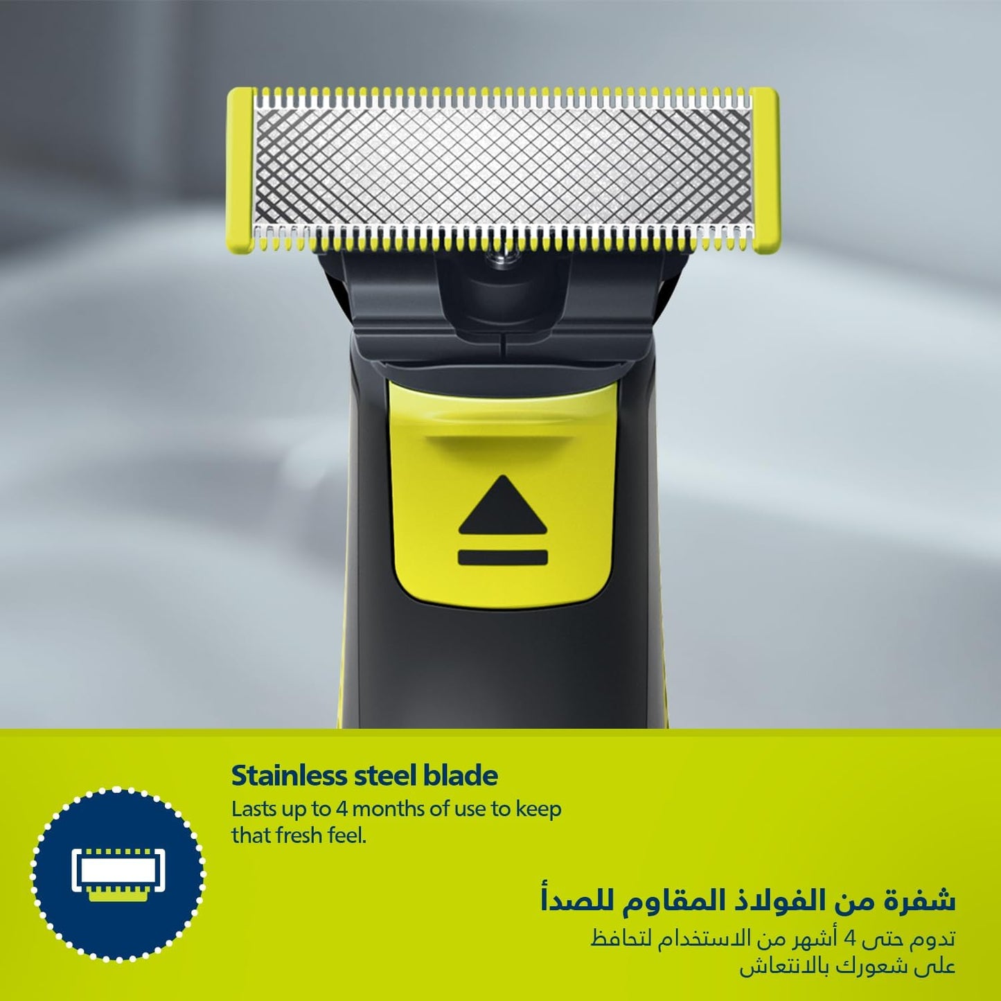 فيليبس OneBlade Pro ماكينة للوجه والجسم QP6542/10، للتشذيب والحلاقة مع مشط دقيق بـ 12 طولاً، مقاومة للماء، استخدام لاسلكي لمدة 90 دقيقة